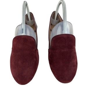 Franco Sarto Suede Women’s Loafers Red Size 6 Ballet Flats Round  Toe Slip On